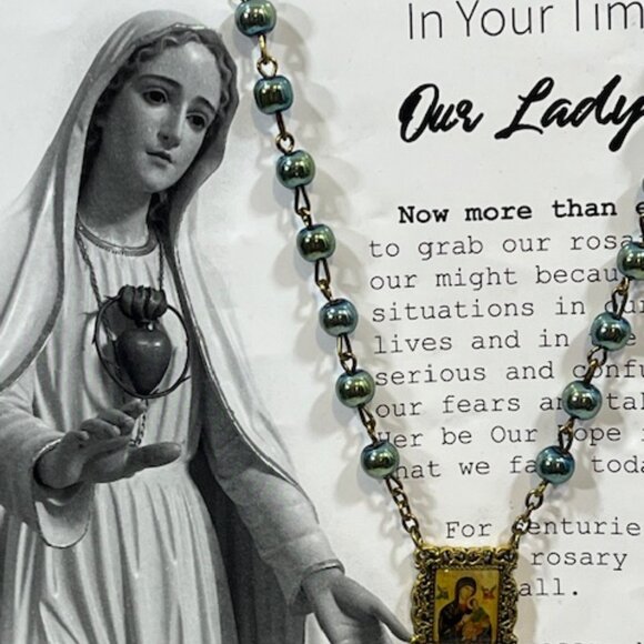 Rosary Beads Prayer Card The 15 Promises of Mary Our Lady of Perpetual Help - Picture 5 of 9